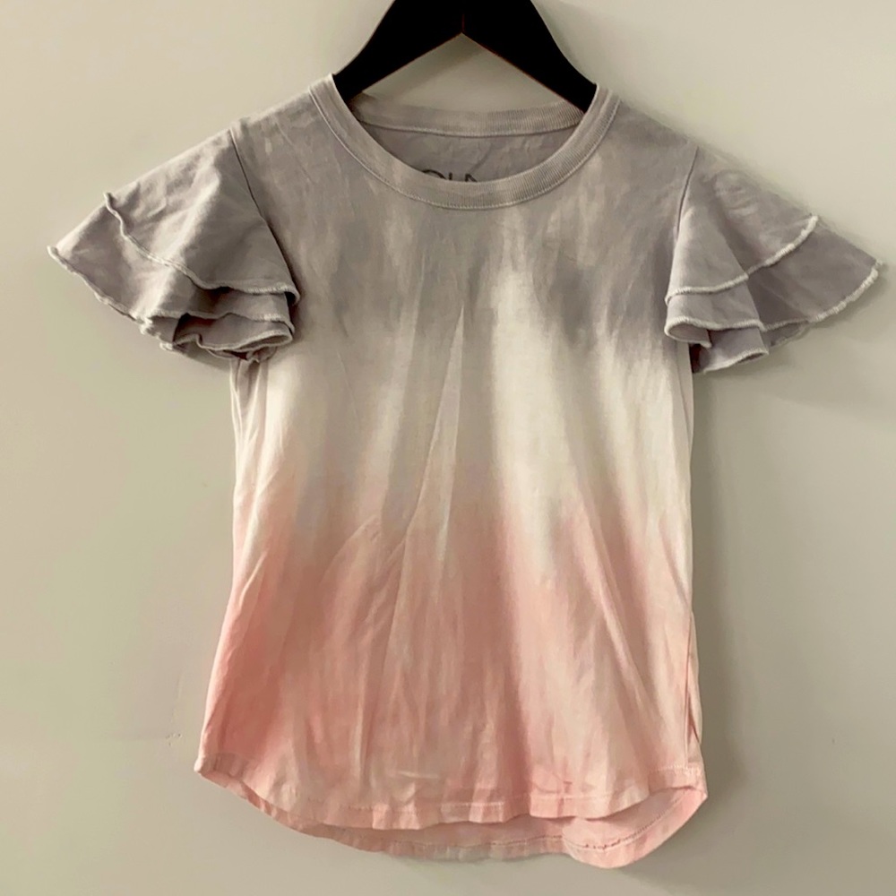 Girls Chaser Ruffle Short Sleeve Shirt Size 10